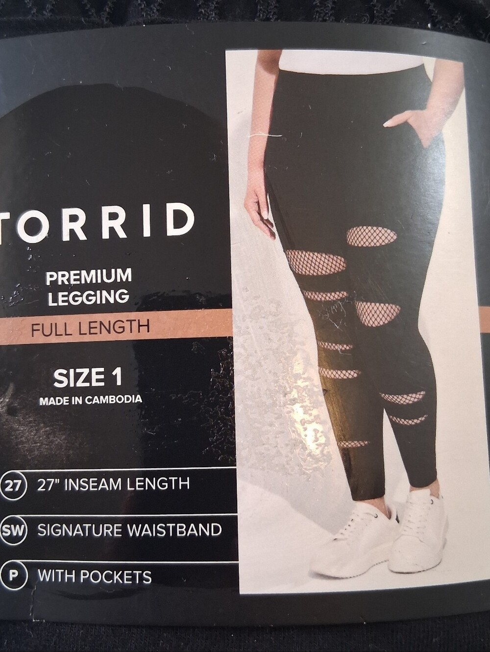 Torrid Premiun Leggings Black With Pockets High Rise Full Length Grunge Rock